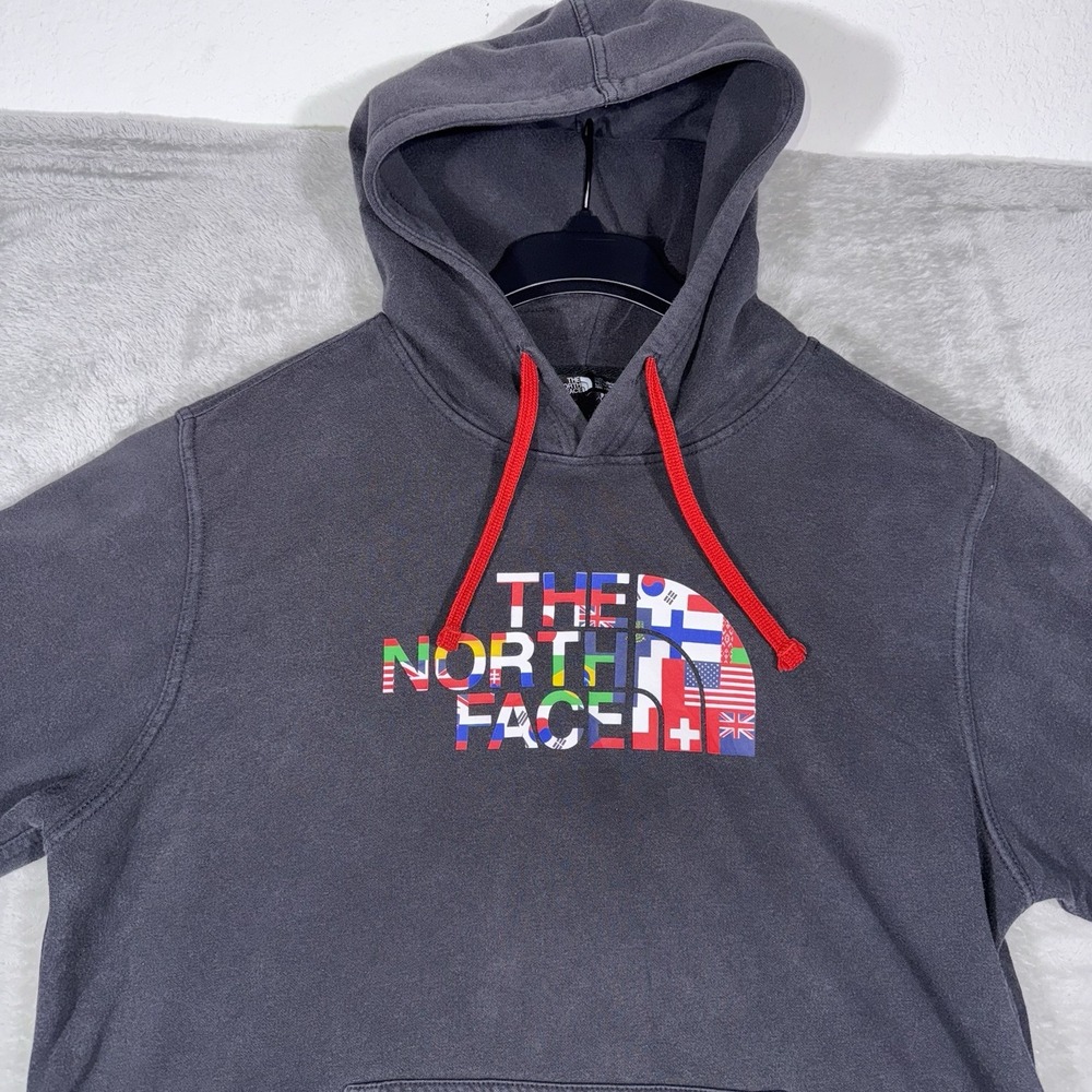 The North Face Olympic National Flag Hoodie Black Retro Men's Large Black - Picture 2 of 9